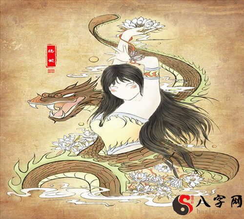 流传六爻螣蛇是一种能飞的蛇，传说故事是女娲